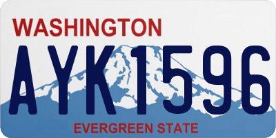 WA license plate AYK1596