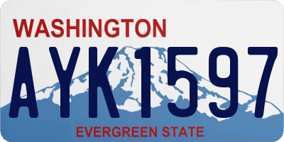 WA license plate AYK1597