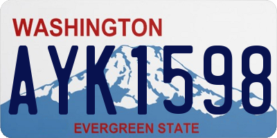 WA license plate AYK1598
