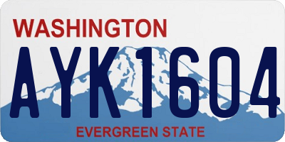 WA license plate AYK1604