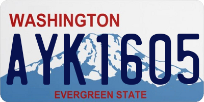 WA license plate AYK1605
