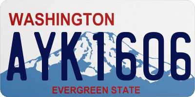 WA license plate AYK1606