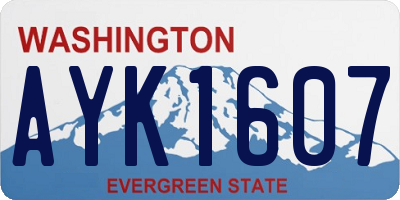WA license plate AYK1607