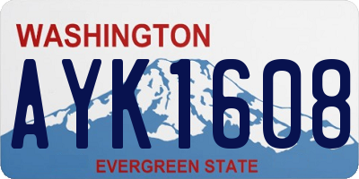 WA license plate AYK1608