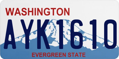 WA license plate AYK1610