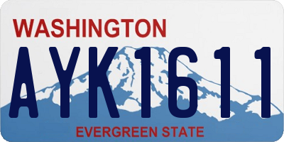 WA license plate AYK1611
