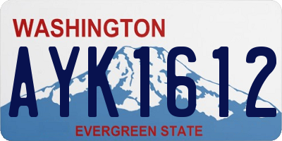 WA license plate AYK1612