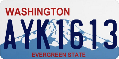 WA license plate AYK1613