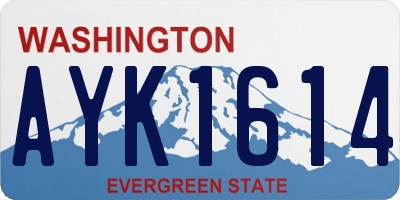 WA license plate AYK1614