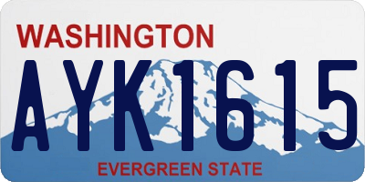 WA license plate AYK1615