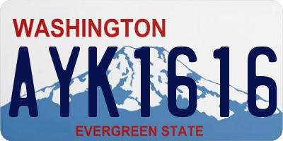 WA license plate AYK1616