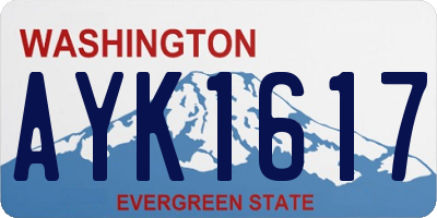 WA license plate AYK1617