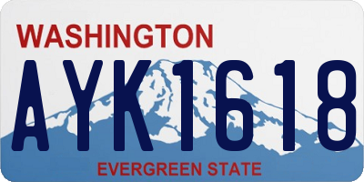 WA license plate AYK1618