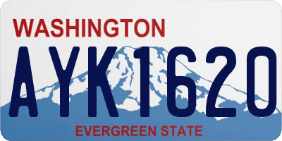 WA license plate AYK1620