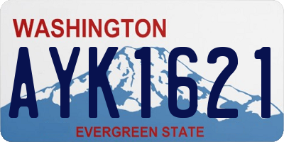 WA license plate AYK1621