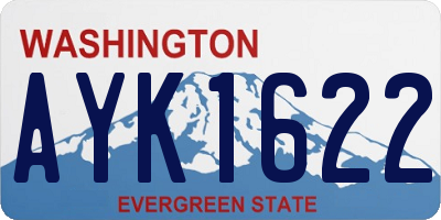 WA license plate AYK1622