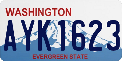 WA license plate AYK1623