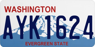 WA license plate AYK1624