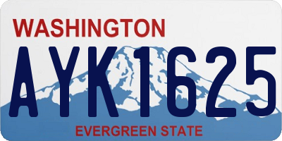 WA license plate AYK1625