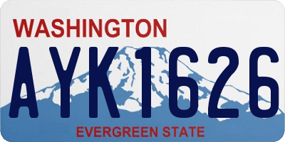 WA license plate AYK1626