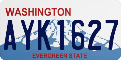 WA license plate AYK1627
