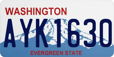 WA license plate AYK1630