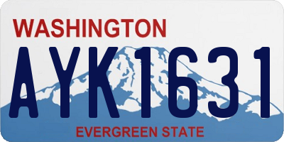 WA license plate AYK1631