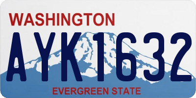 WA license plate AYK1632