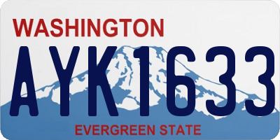 WA license plate AYK1633