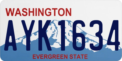 WA license plate AYK1634