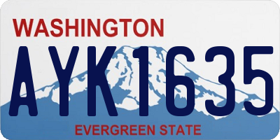 WA license plate AYK1635