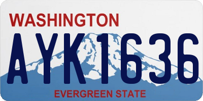 WA license plate AYK1636