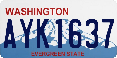 WA license plate AYK1637