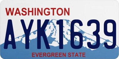 WA license plate AYK1639