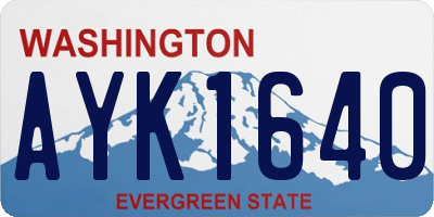 WA license plate AYK1640