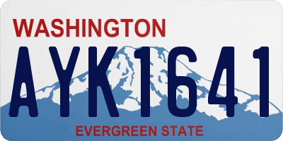 WA license plate AYK1641