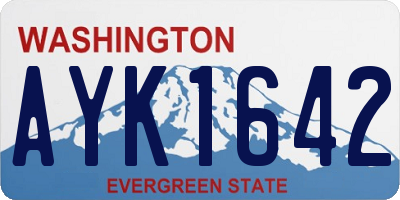 WA license plate AYK1642