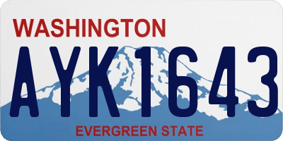 WA license plate AYK1643