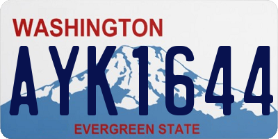 WA license plate AYK1644