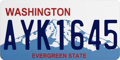 WA license plate AYK1645