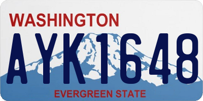 WA license plate AYK1648