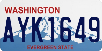 WA license plate AYK1649