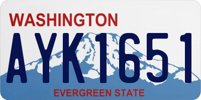 WA license plate AYK1651