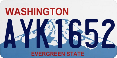 WA license plate AYK1652