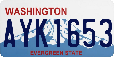 WA license plate AYK1653