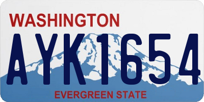 WA license plate AYK1654