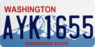 WA license plate AYK1655