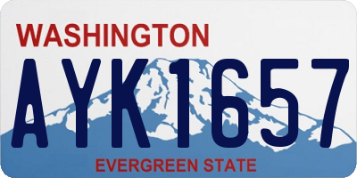 WA license plate AYK1657