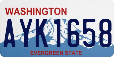 WA license plate AYK1658