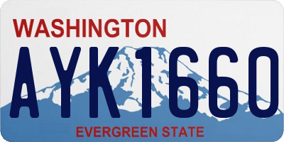 WA license plate AYK1660